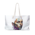 Abstract Digital Face Weekender Bag Modern Art Travel Tote