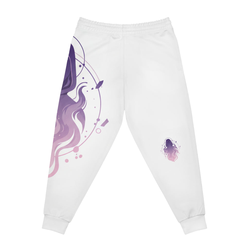 Mystic Gradient Flame Joggers  Purple Ombre Athletic Sweatpants, 95% polyester, 5% spandex