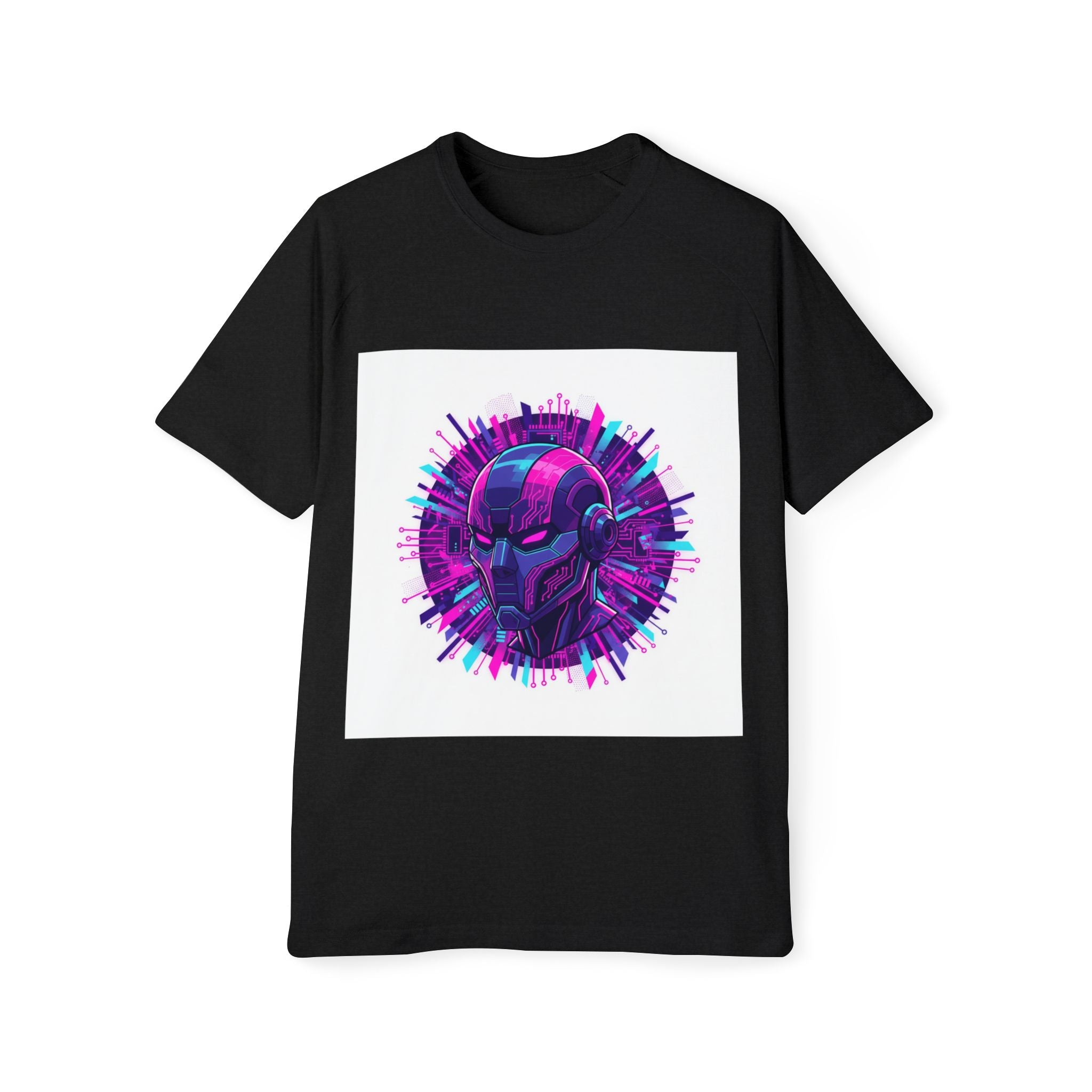 Cyberpunk Helmet T-Shirt  Neon Retro Sci‑Fi Graphic Tee
