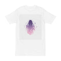 Mystic Hooded Silhouette T-Shirt  Purple to Pink Gradient Graphic Tee 100% combed ring-spun cotton