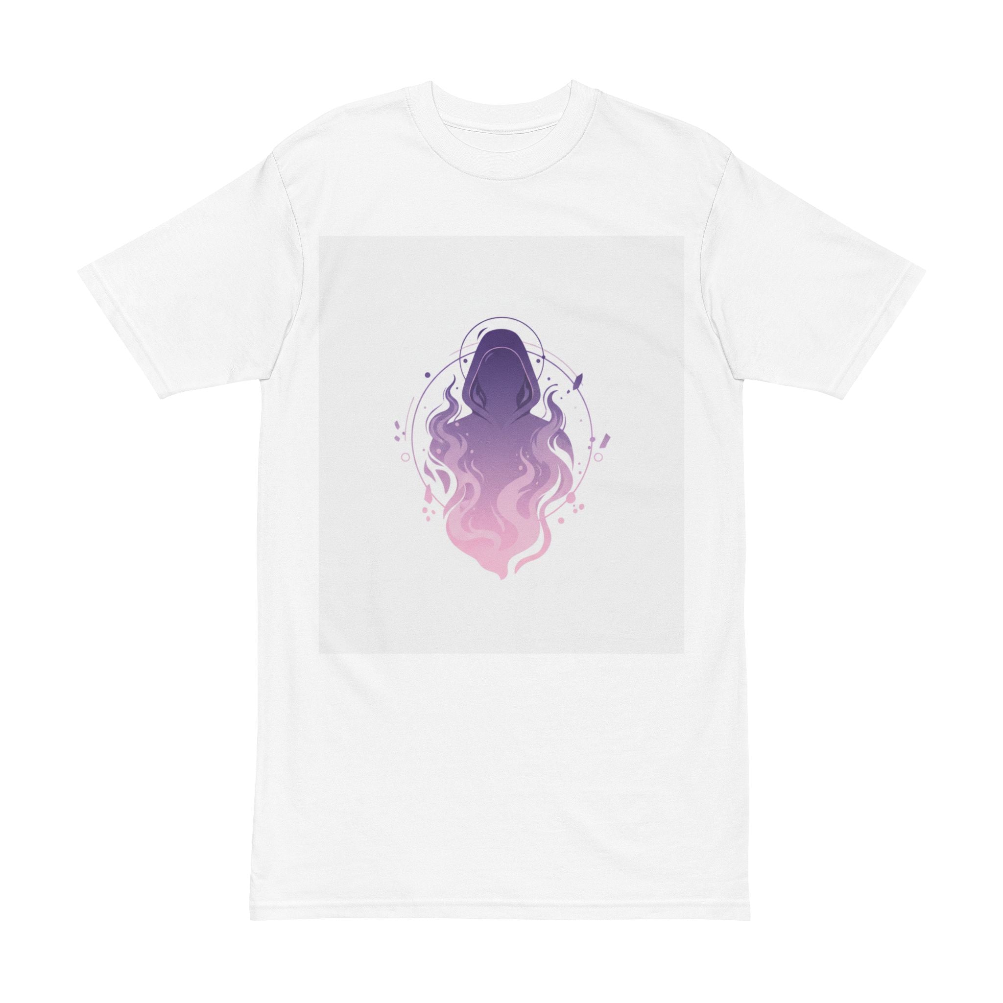 Mystic Hooded Silhouette T-Shirt  Purple to Pink Gradient Graphic Tee 100% combed ring-spun cotton