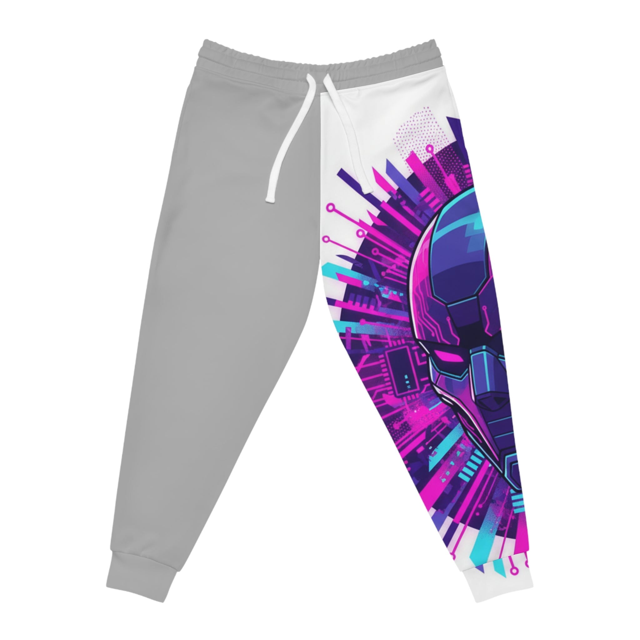 Cyberpunk Helmet Athletic Joggers  Neon Futuristic AOP Sweatpants 95% polyester, 5% spandex