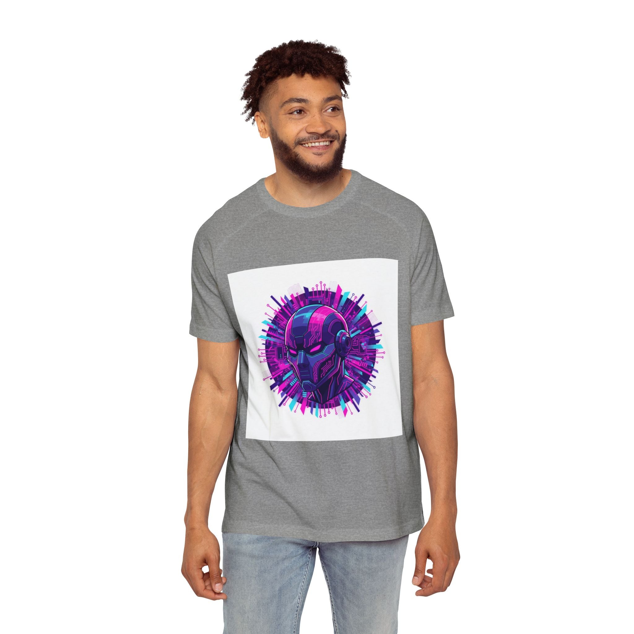 Cyberpunk Helmet T-Shirt  Neon Retro Sci‑Fi Graphic Tee