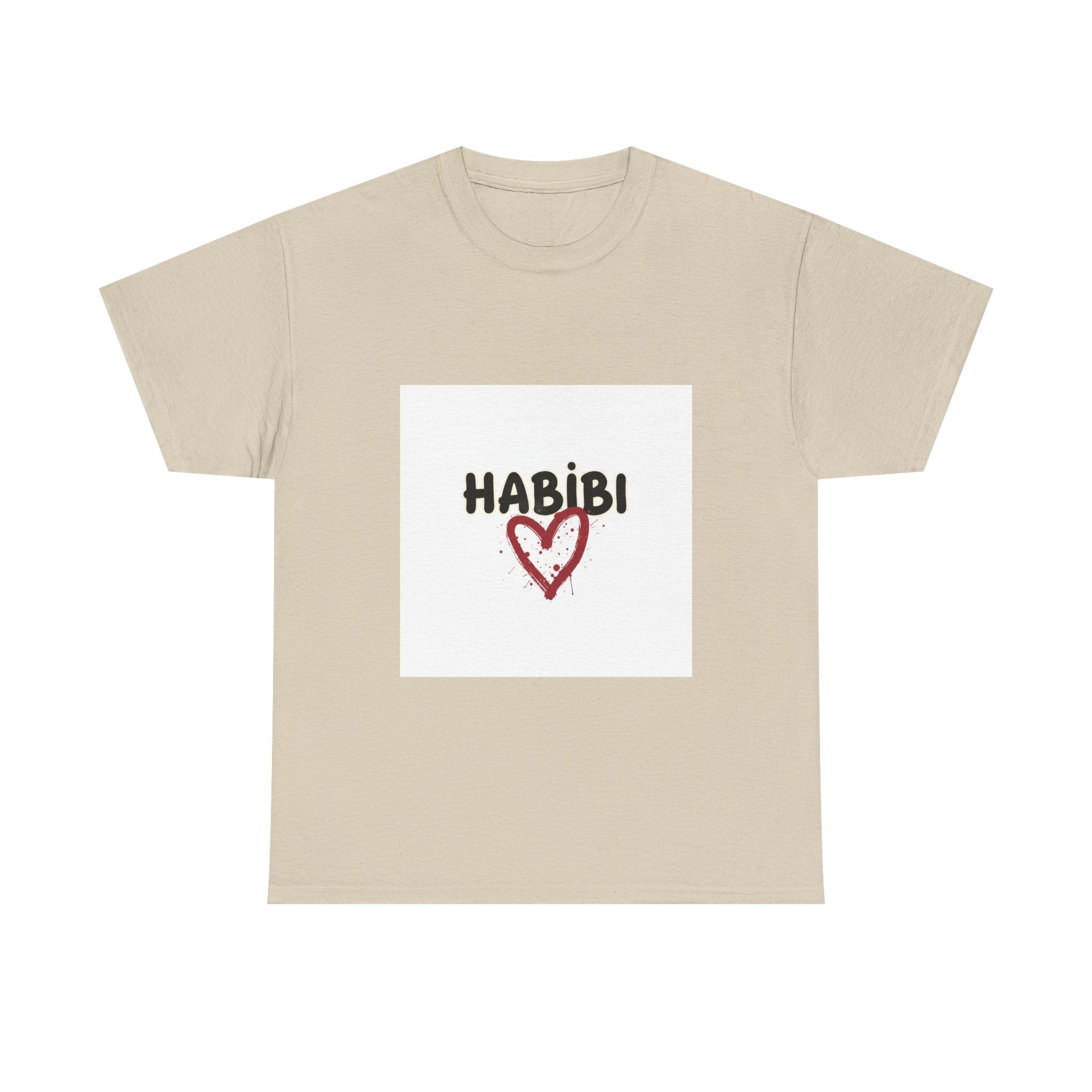 Habibi Heart T-Shirt Cute "Habibi" Script with Hand-Drawn Heart (100% medium-weight cottonOEKO-TEX certified)