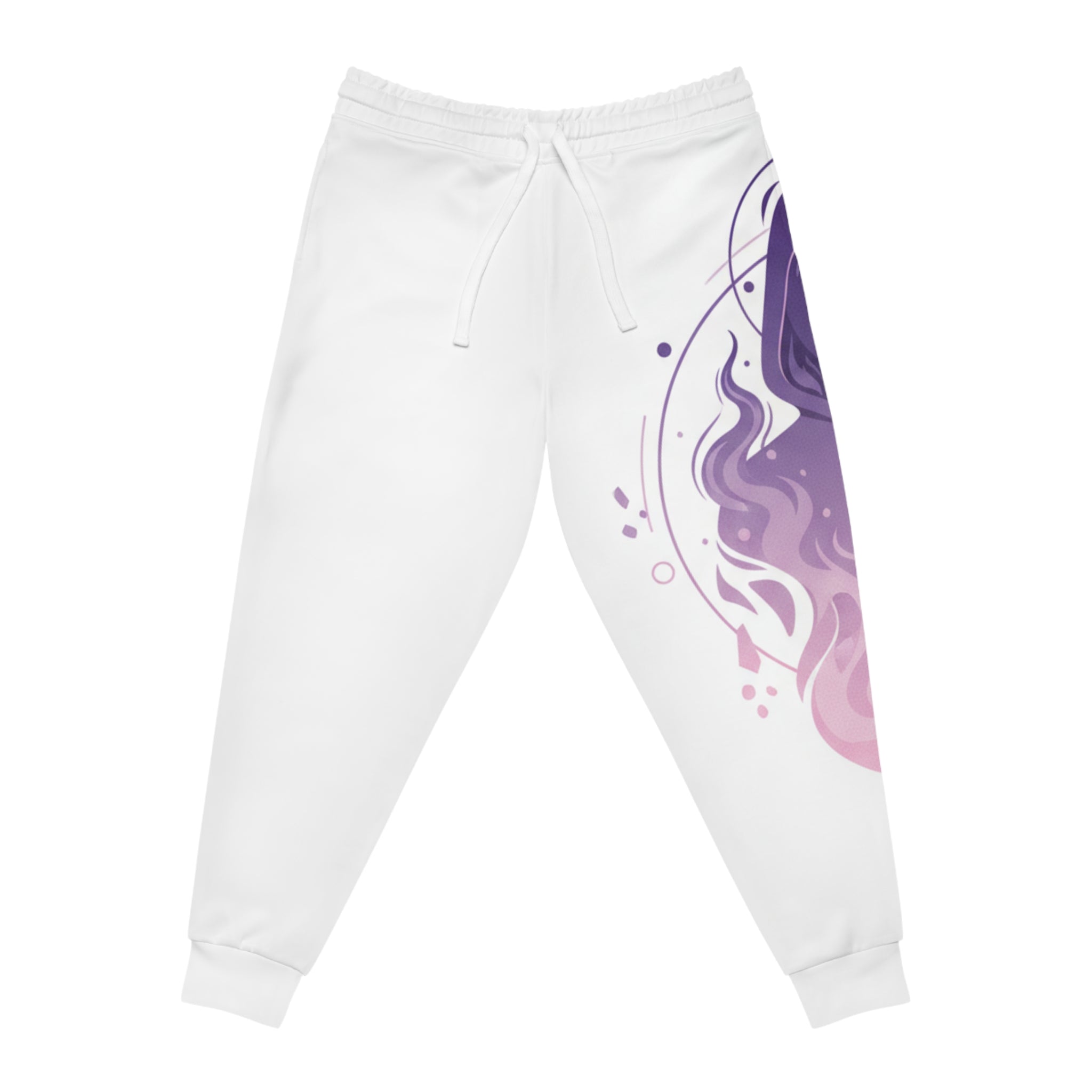 Mystic Gradient Flame Joggers  Purple Ombre Athletic Sweatpants, 95% polyester, 5% spandex