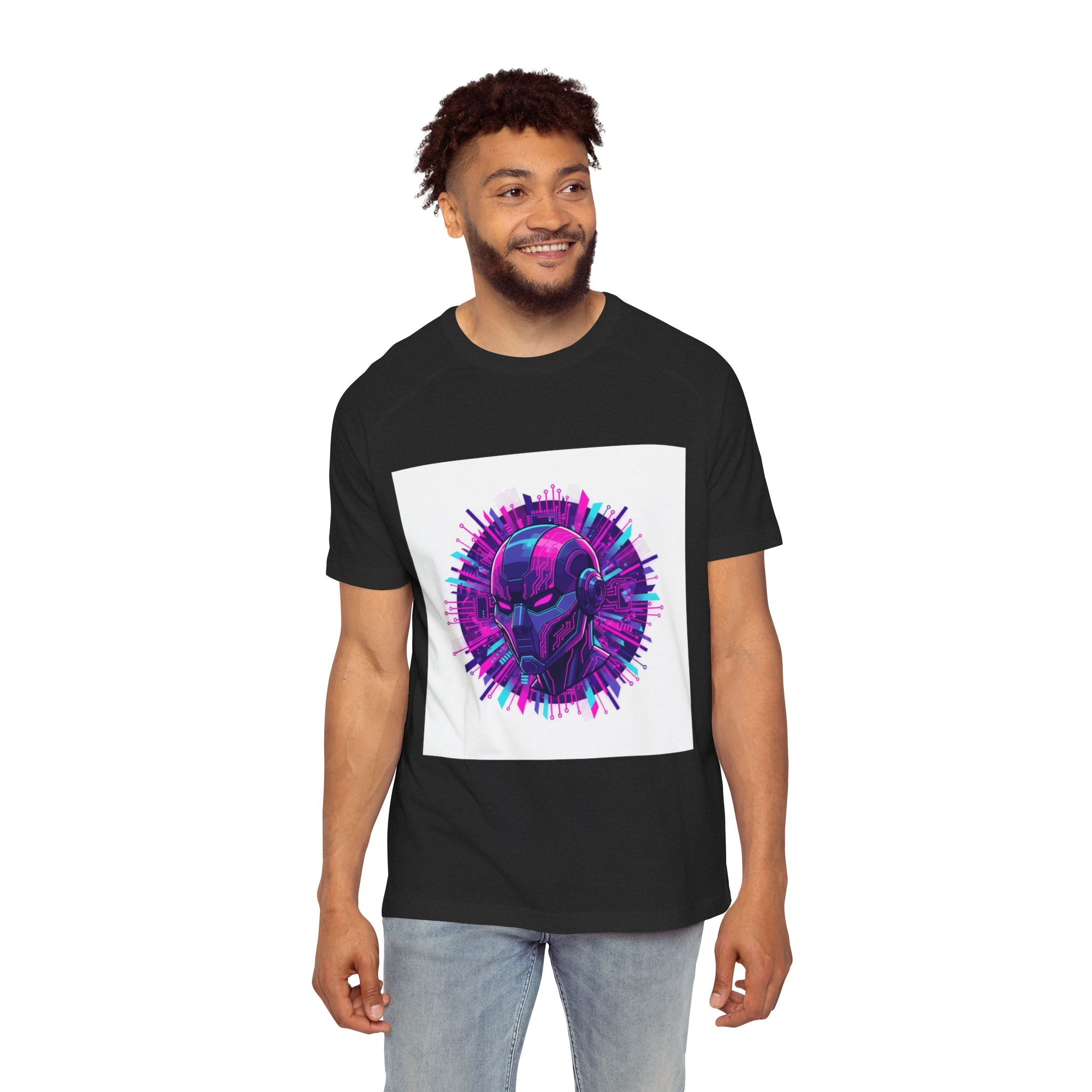 Cyberpunk Helmet T-Shirt  Neon Retro Sci‑Fi Graphic Tee