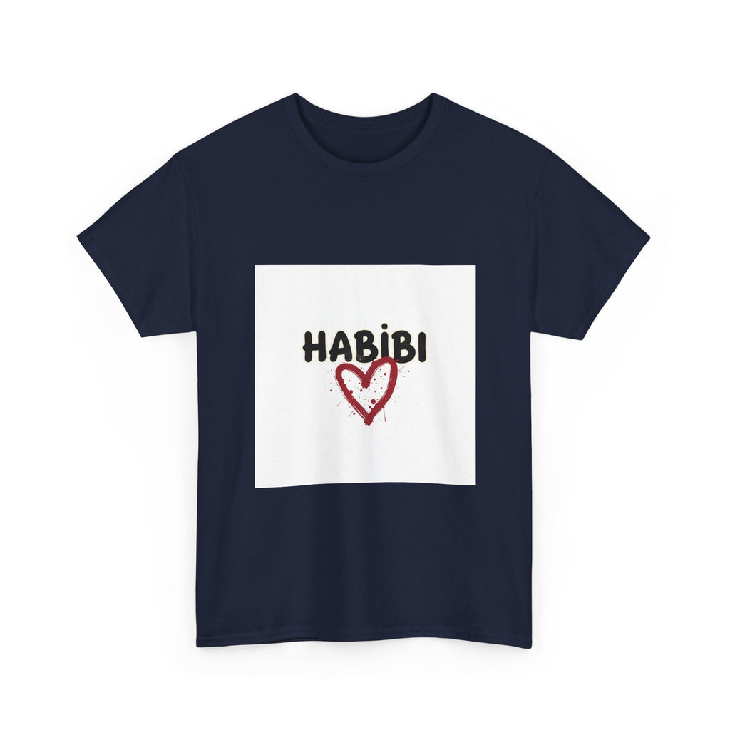Habibi Heart T-Shirt Cute "Habibi" Script with Hand-Drawn Heart (100% medium-weight cottonOEKO-TEX certified)
