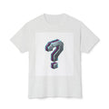 Question Mark Graphic T-Shirt  Retro Chrome Pixel Art Tee (100% preshrink cotton)