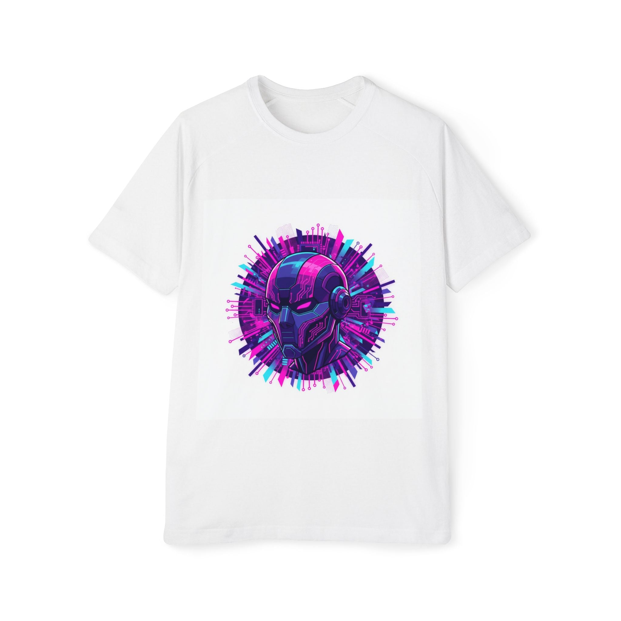 Cyberpunk Helmet T-Shirt  Neon Retro Sci‑Fi Graphic Tee